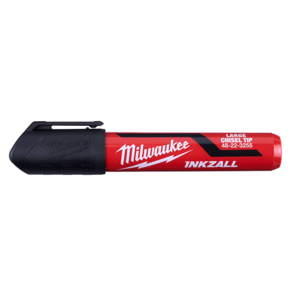 INKZALL™ (12) Large Chisel Tip Black Marker