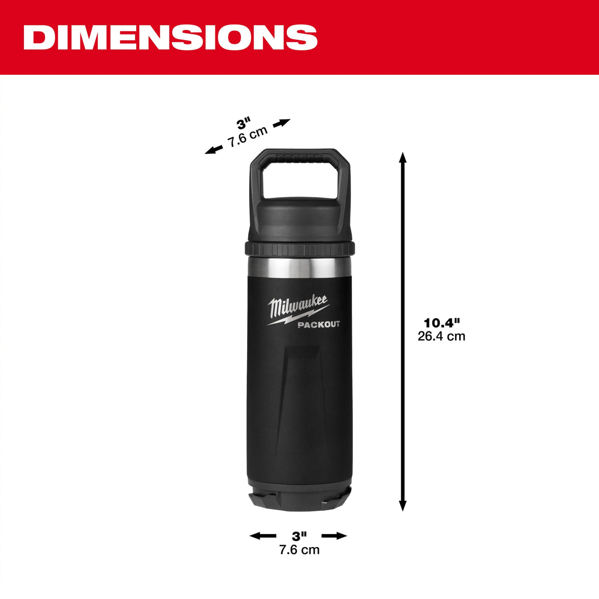 Milwaukee Tools PACKOUT™ 18oz Insulated Bottle with Chug Lid