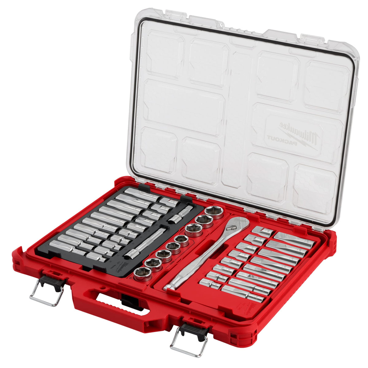 Milwaukee Tools 47 Piece 1/2" Drive Ratchet & Socket Set with PACKOUT™ Low-Profile Organizer