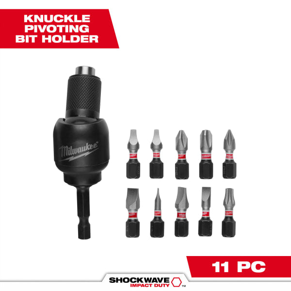 11 Piece SHOCKWAVE™ 30° KNUCKLE™ Pivoting Bit Holder