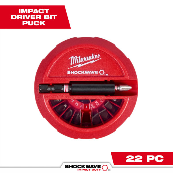 22 Piece SHOCKWAVE™ Impact Driver Bit Puck (TUBE)