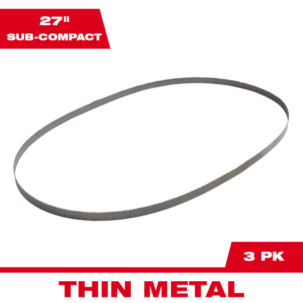 27" 18 TPI Standard Sub-Compact Portable Band Saw Blade (3 Pack)