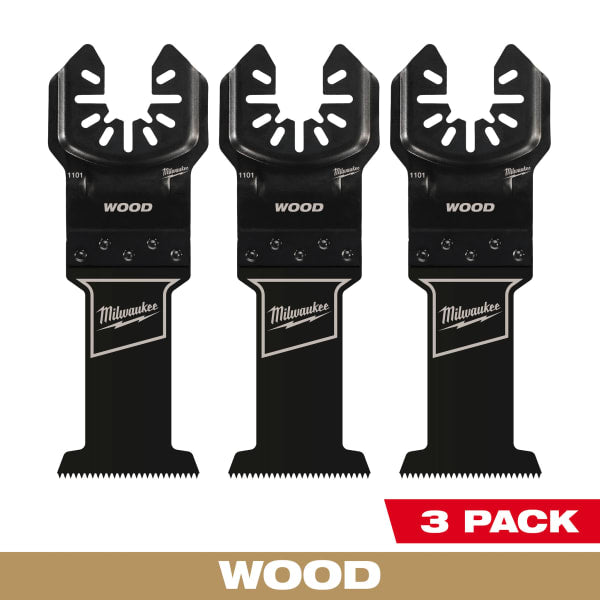 1-3/8" High Carbon Steel Wood Universal Fit Oscillating Multi-Tool Blade (3 Pack)