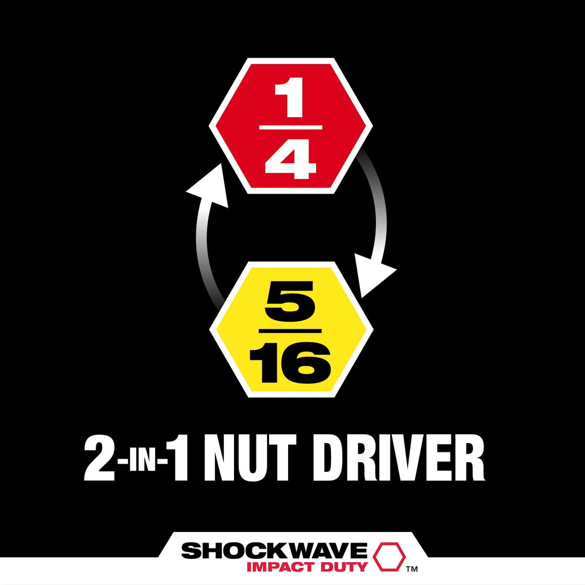 Milwaukee Tools 49-66-4542 SHOCKWAVE™ Impact Duty 1/4" and 5/16" x 2-1/4" QUIK-CLEAR™ 2-in-1 Magnetic Nut Driver