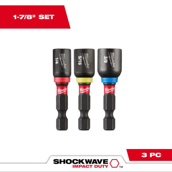 3 Piece SHOCKWAVE™ Impact Duty 1-7/8" Magnetic Nut Driver Set