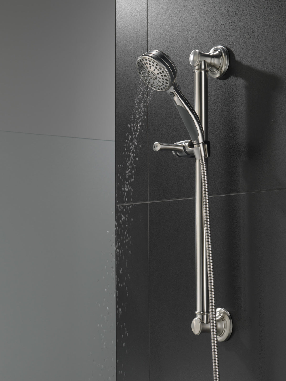 Delta Universal ActivTouch® 9-Setting Handshower with Traditional Slide Bar / Grab Bar Stainless