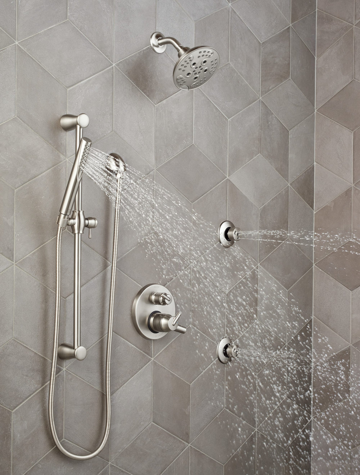 Delta Trinsic® Contemporary Two Handle Monitor® 17 Series Valve Trim with 6-Setting Integrated Diverter Stainless