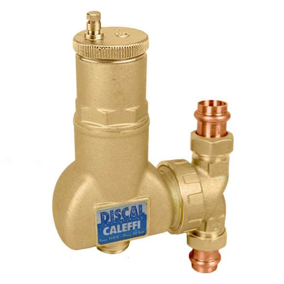 Caleffi 551766A DISCAL Rotating Collar Air Separator 1" Press Union Connections, 150 PSI, 250°F