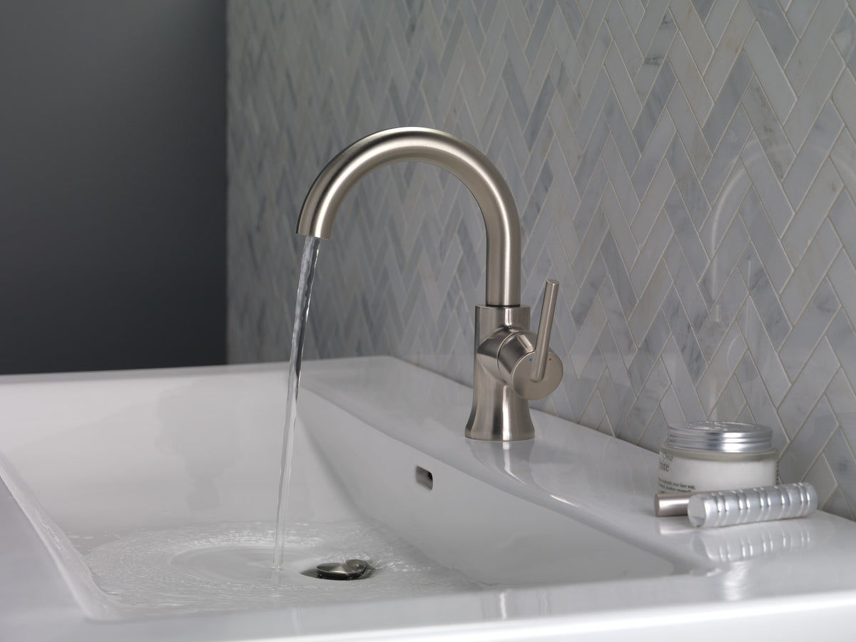Delta Trinsic® Single Handle High-Arc Bathroom Faucet Stainless