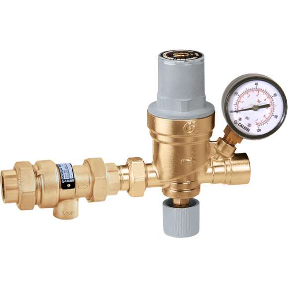 Caleffi 573016A 573 COMBO AutoFill Backflow Preventer & Fill Valve 1/2" Press x Press with Pressure Gauge, ASSE 1012