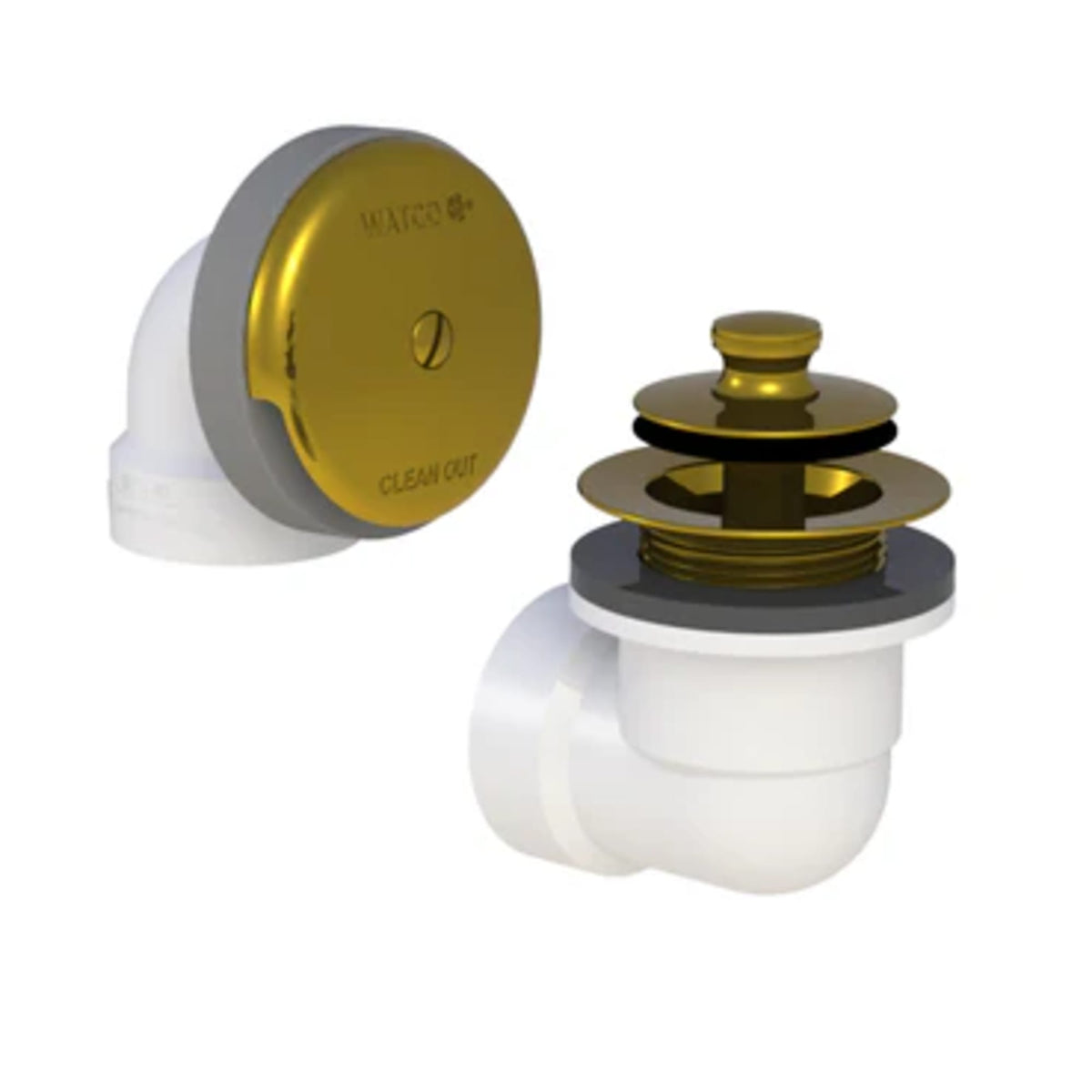 Watco 1-1/2" ABS Push Pull Bath Waste and Overflow Half Kit Polished Brass