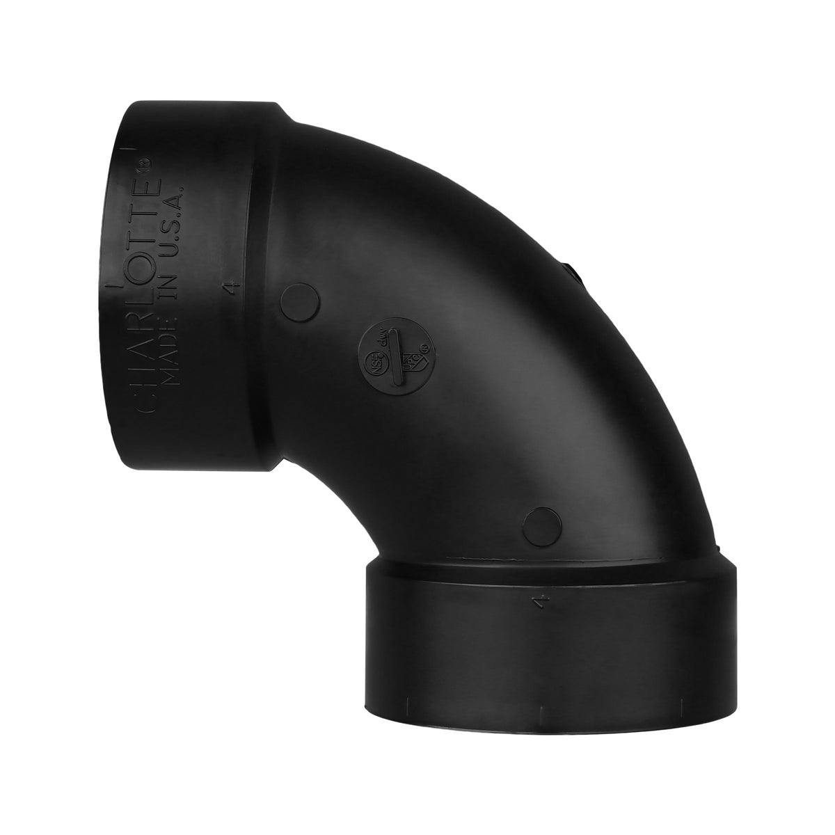 Charlotte Pipe 4" ABS DWV 90° Elbow - H x H