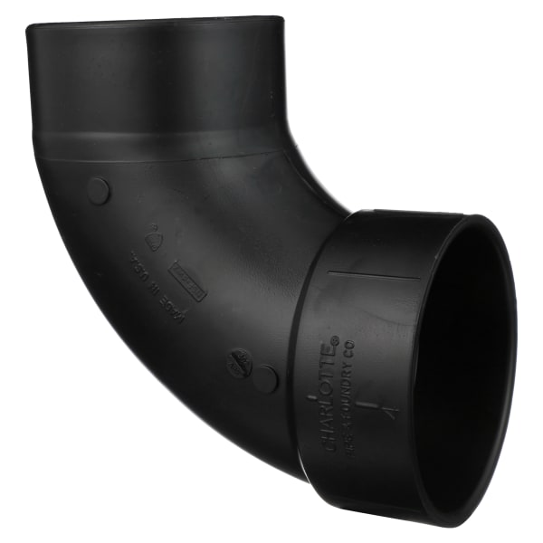 4" ABS DWV 90° Street Elbow - H x Spigot