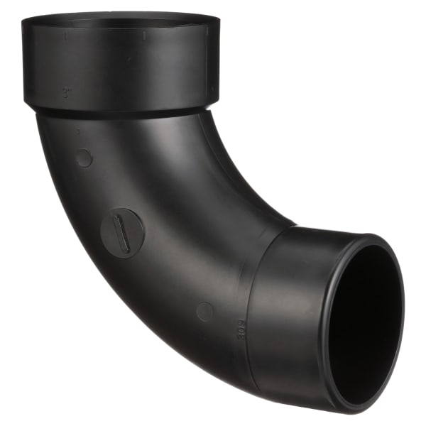 3" ABS DWV 90° Long Turn Street Elbow - H x Spigot