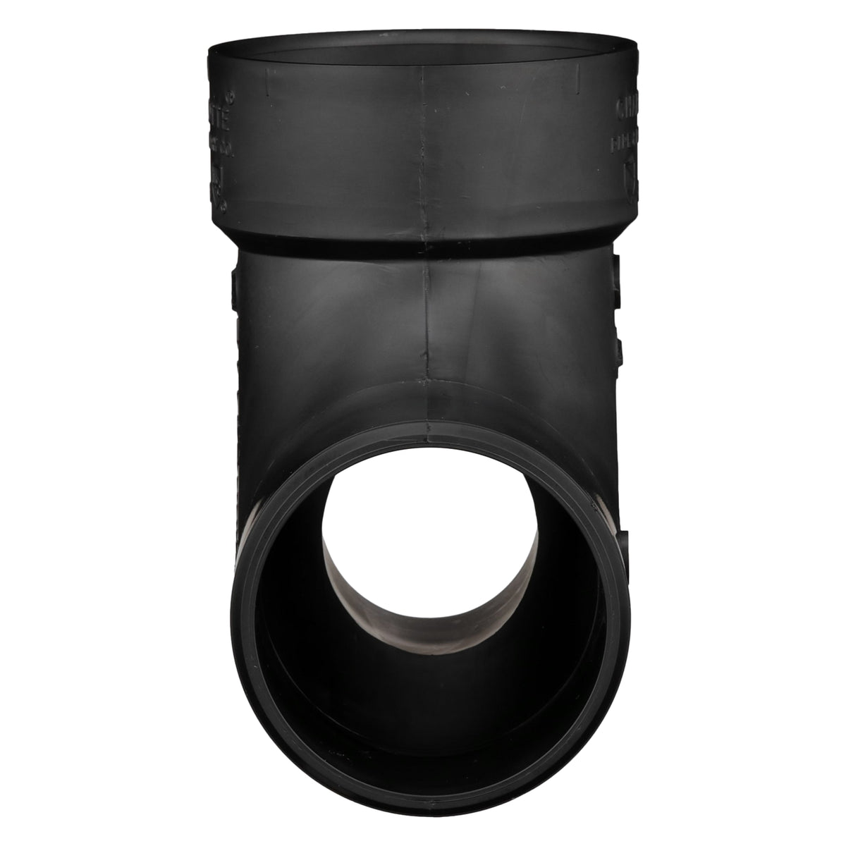 Charlotte Pipe 3" x 3" x 2" ABS DWV 90° Street Elbow with Low Heel Inlet - Hx Spigot x H