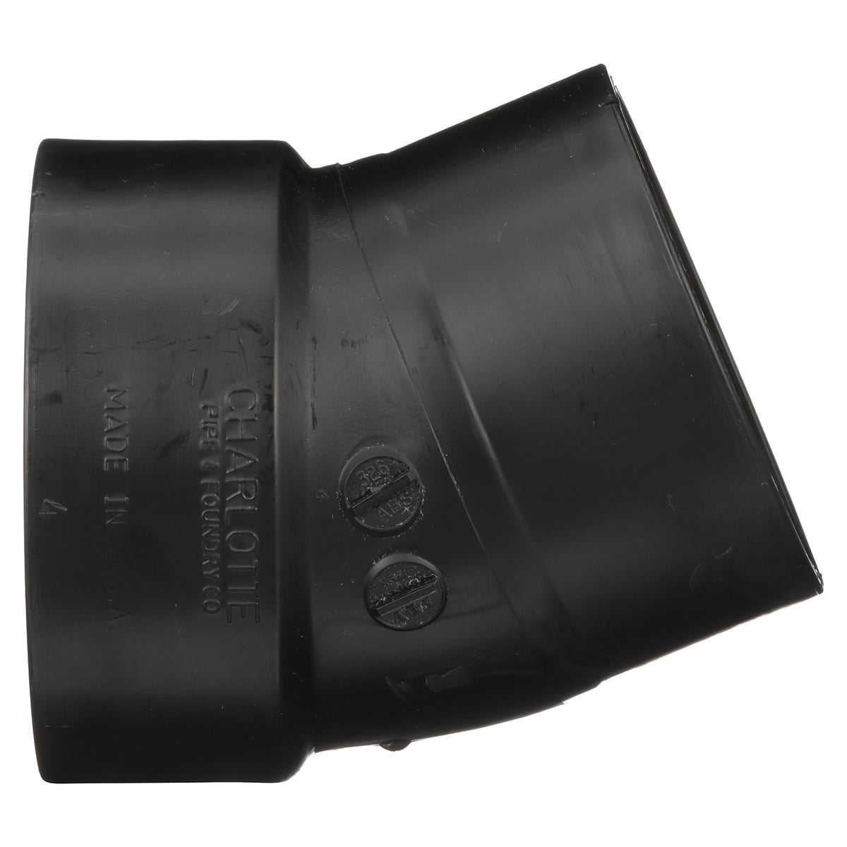 Charlotte Pipe 4" ABS DWV 22-1/2° Street Elbow - H x Spigot