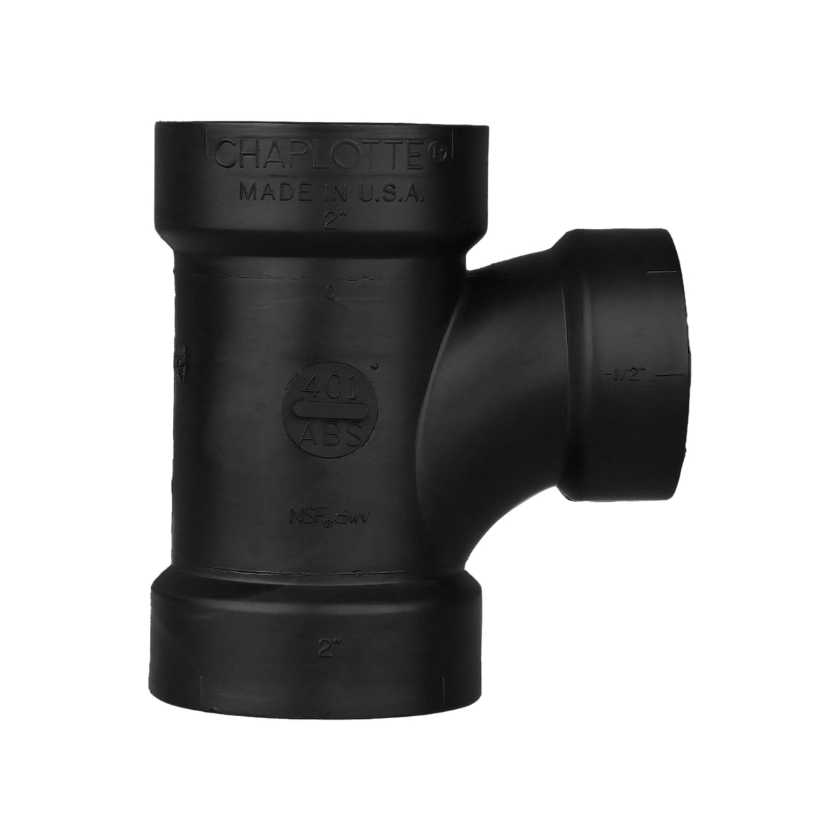Charlotte Pipe 2" x 2" x 1-1/2" ABS DWV Sanitary Tee - All H