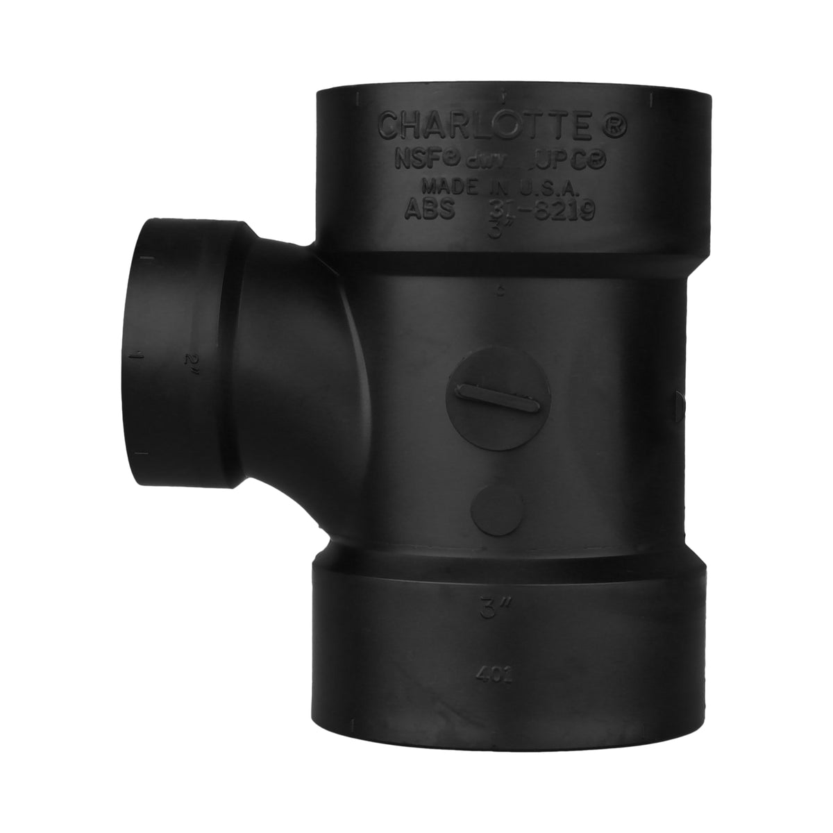 Charlotte Pipe 3" x 3" x 2" ABS DWV Sanitary Tee - All H