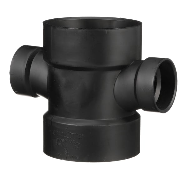 4" x 4" x 2" x 2" ABS DWV Double Sanitary Tee - All H