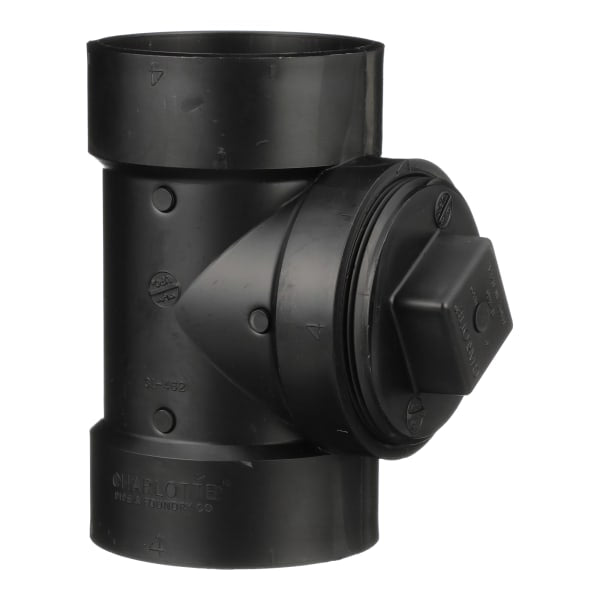 4" ABS DWV Test or Cleanout Tee with Plug - H x H x FPT