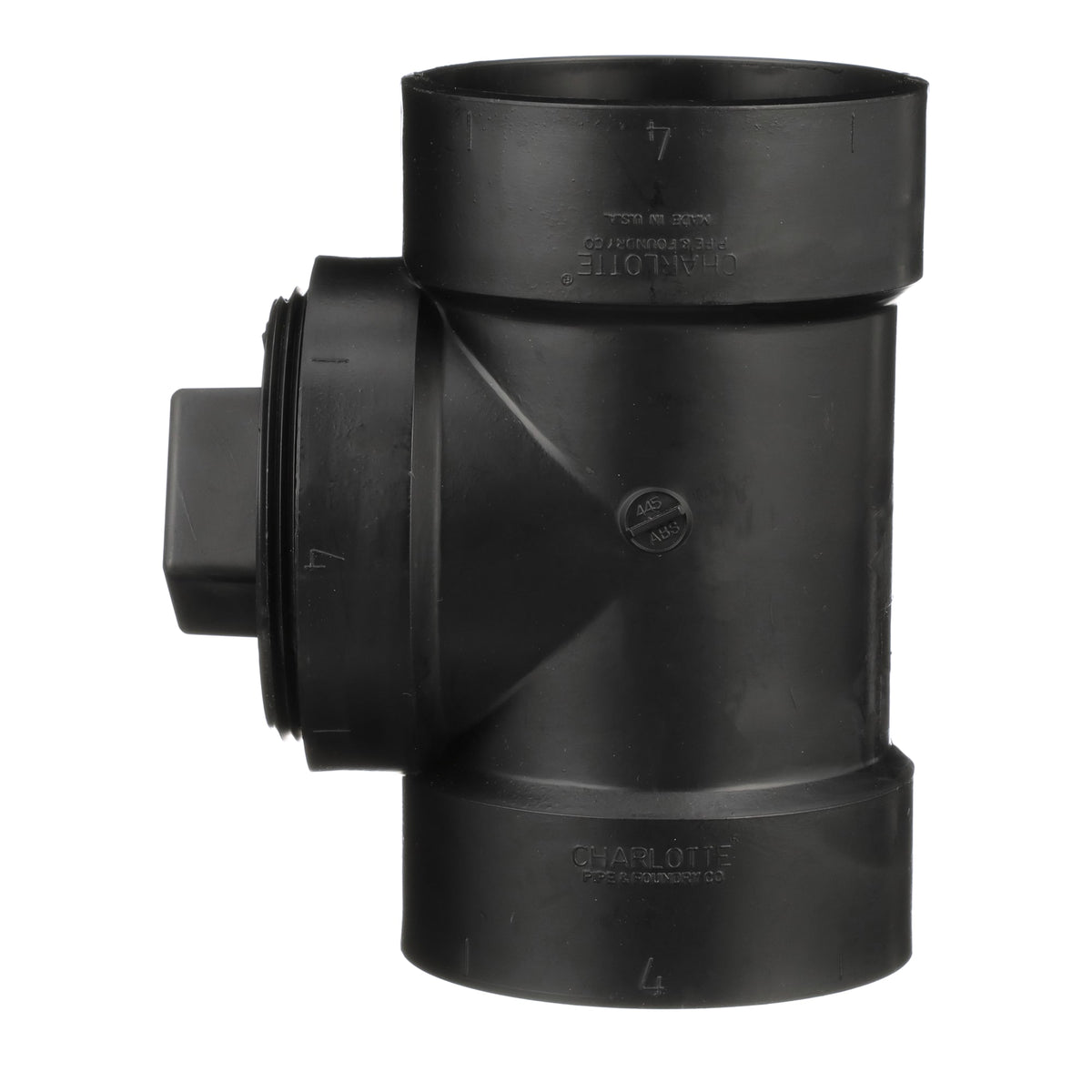 Charlotte Pipe 4" ABS DWV Test or Cleanout Tee with Plug - H x H x FPT