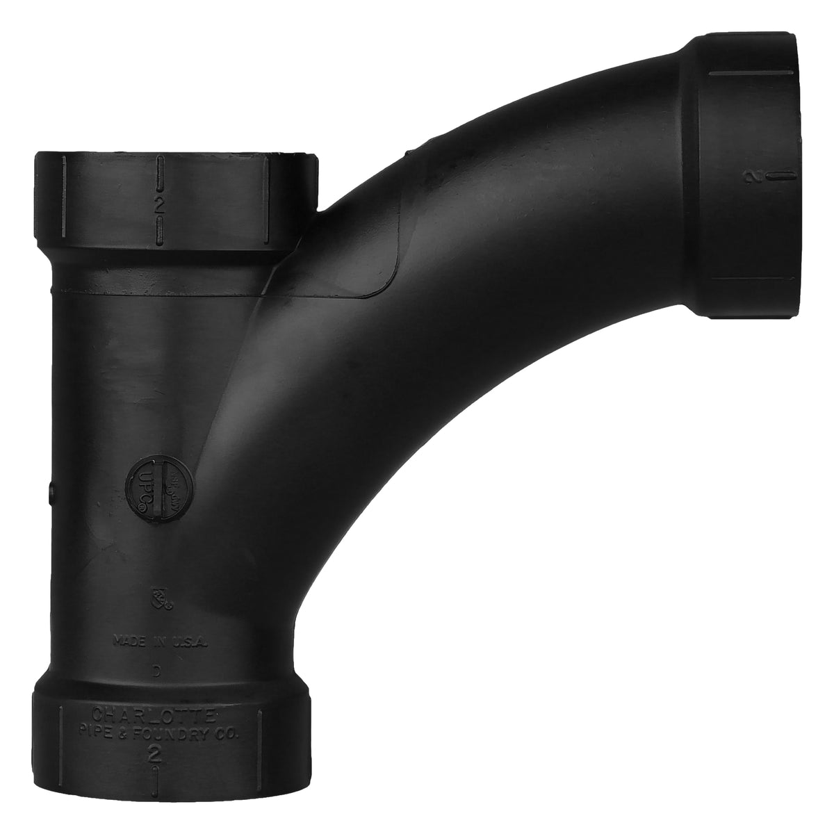 Charlotte Pipe 2" ABS DWV Combination Tee Wye - All H