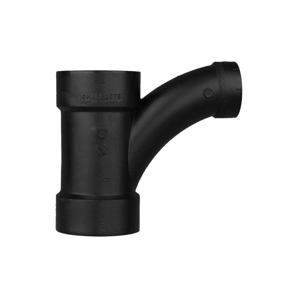 Charlotte Pipe 3" x 3" x 2" ABS DWV Combination Tee Wye - All H