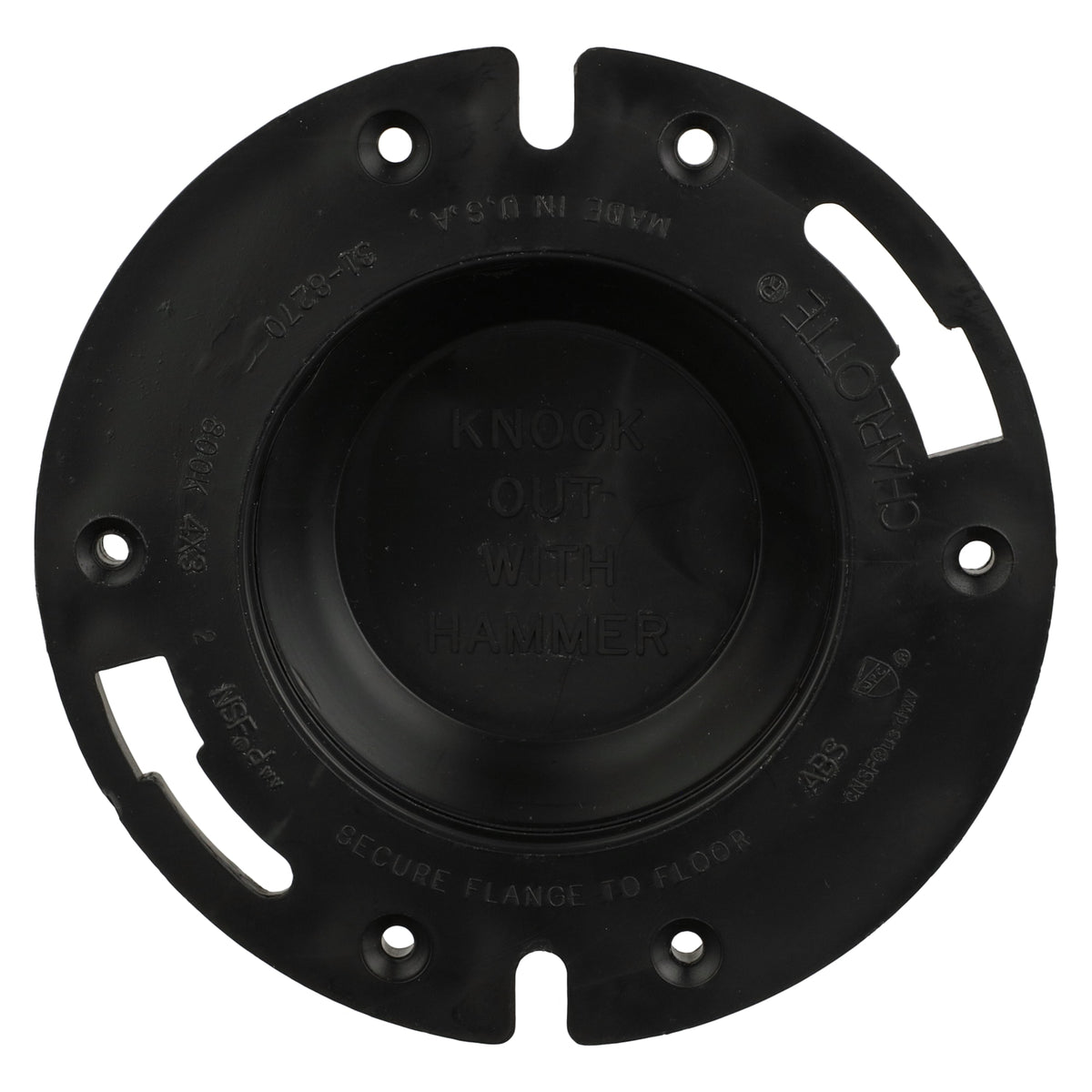 Charlotte Pipe 4" x 3" ABS DWV Closet Flange with Knock Out - Closet x H