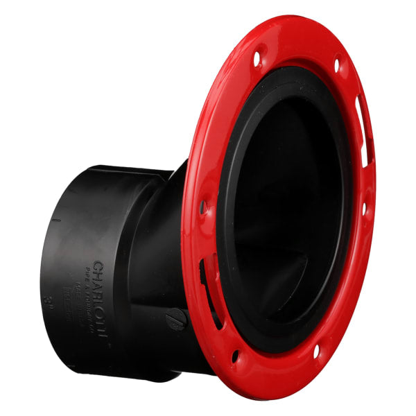 4" x 3" ABS DWV Offset Closet Flange with Metal Ring - Closet x H