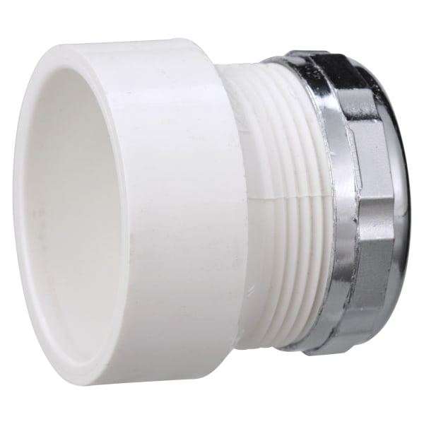 1-1/2" PVC DWV Female Trap Adapter with Chrome Nut - H x Tubular Slip