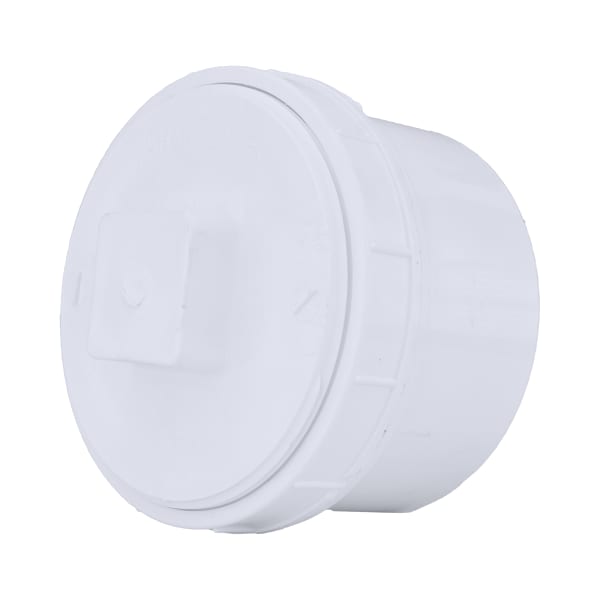 6" PVC DWV Cleanout Adapter with Plug - Spigot x FPT