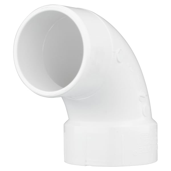 3" PVC DWV 90° Street Elbow - H x Spigot