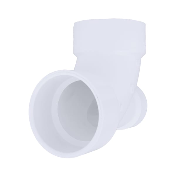 3" x 3" x 2" PVC DWV 90° Elbow with Low Heel Inlet - All H