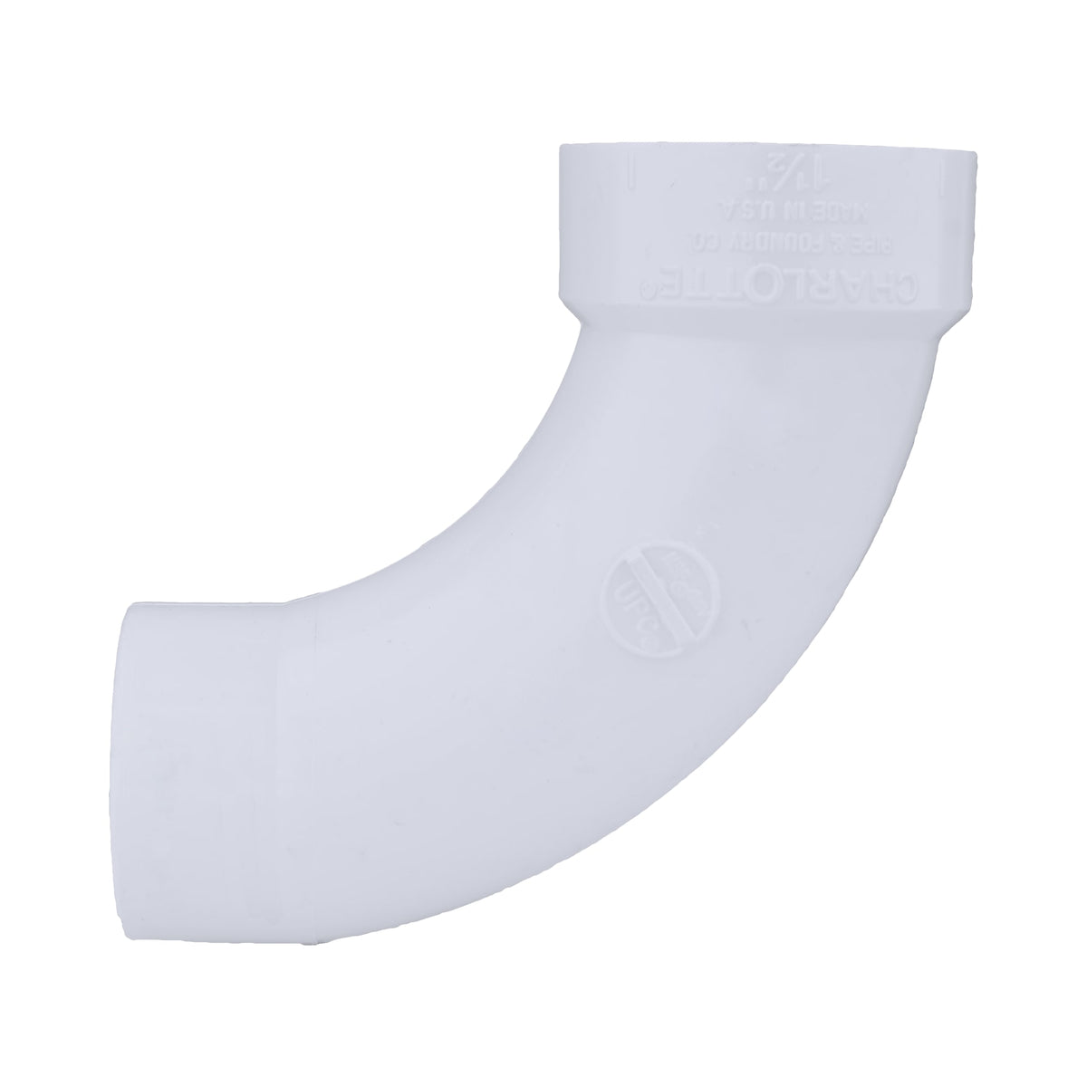 Charlotte Pipe 1-1/2" PVC DWV 90° Long Turn Street Elbow - H x Spigot
