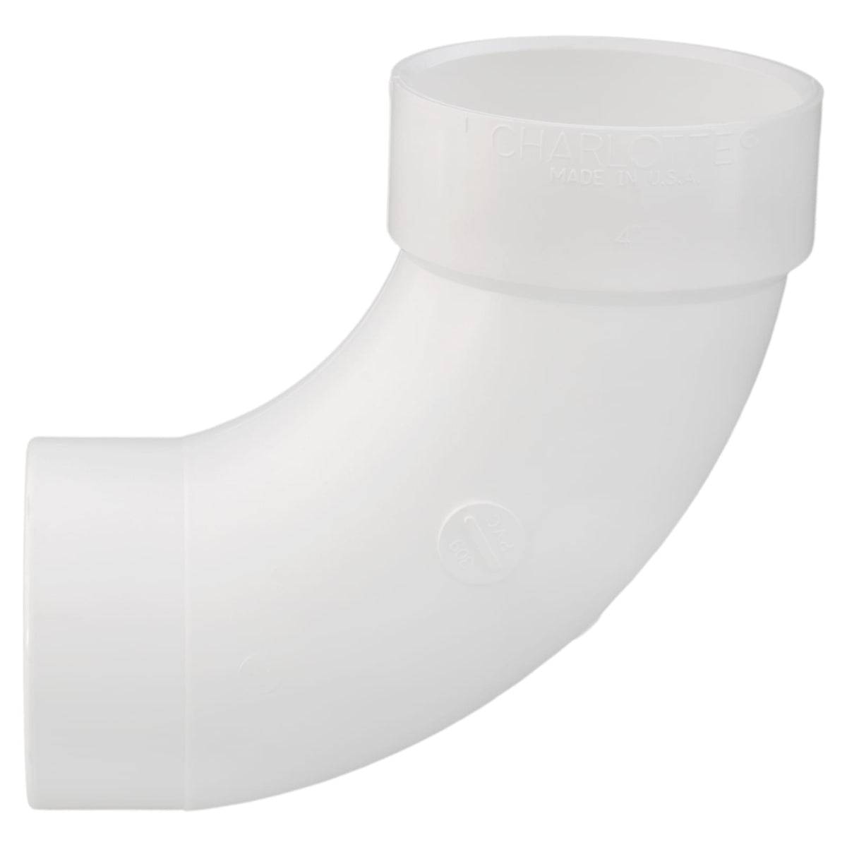 Charlotte Pipe 4" PVC DWV 90° Long Turn Street Elbow - H x Spigot