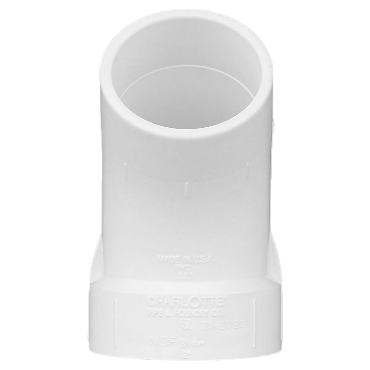 Charlotte Pipe 2" PVC DWV 45° Street Elbow - H x Spigot