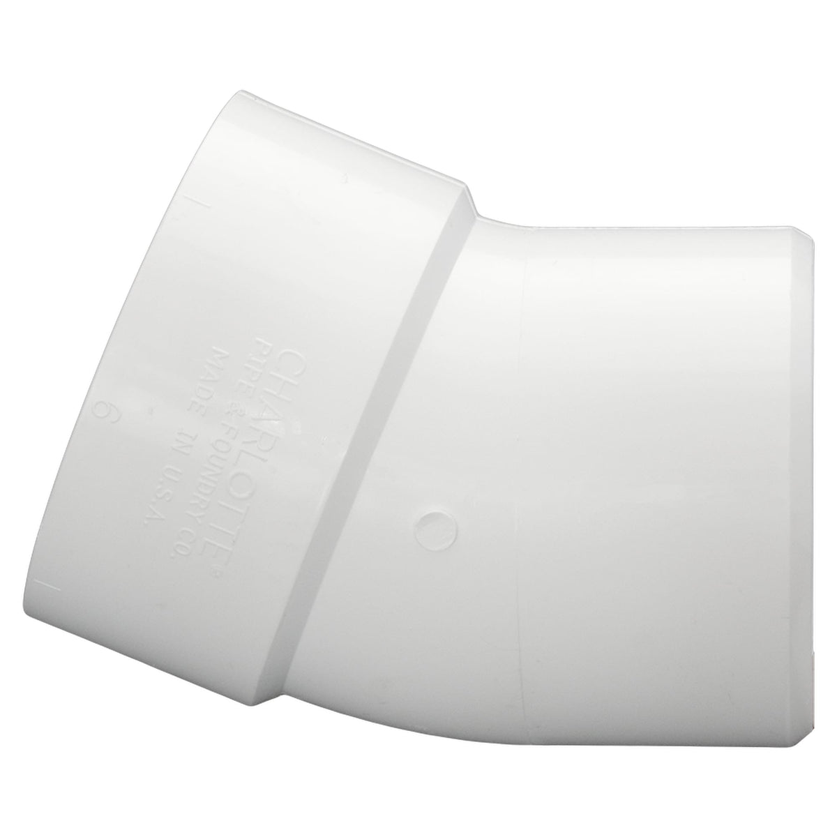 Charlotte Pipe 6" PVC DWV 22-1/2° Street Elbow - H x Spigot