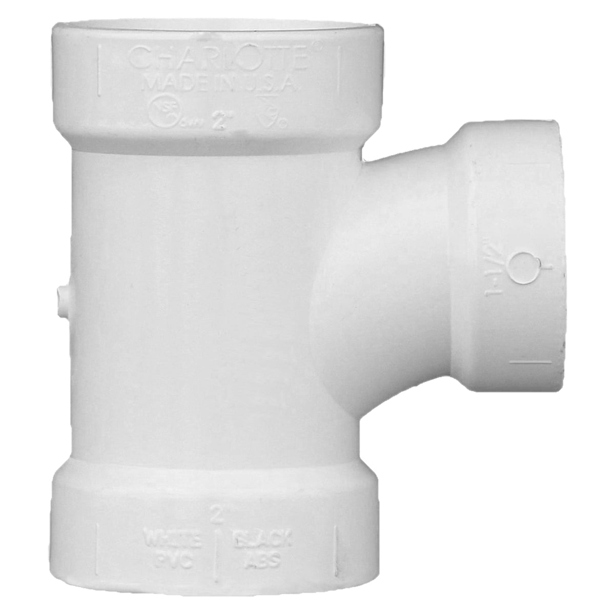 Charlotte Pipe 2" x 2" x 1-1/2" PVC DWV Sanitary Tee - All H