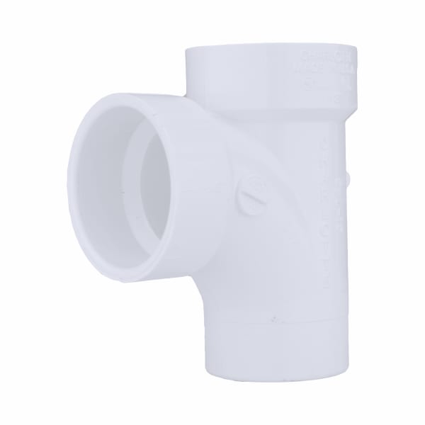 1-1/2" PVC DWV Street Sanitary Tee - Spigot x H x H