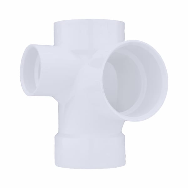 3" x 3" x 3" x 2" PVC DWV Sanitary Tee with Left Side Inlet - All H