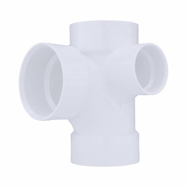 3" x 3" x 3" x 2" PVC DWV Sanitary Tee with Right Side Inlet - All H