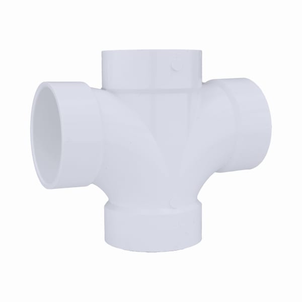 4" PVC DWV Double Sanitary Tee - All H