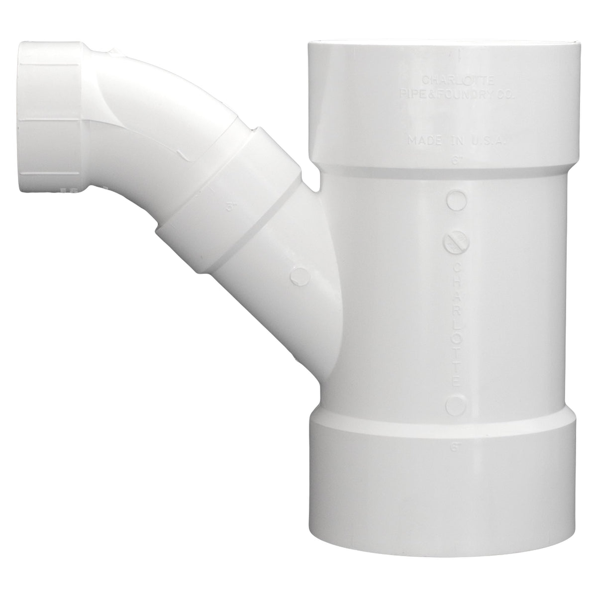 Charlotte Pipe 6" x 6" x 3" PVC DWV Combination Tee Wye - All H