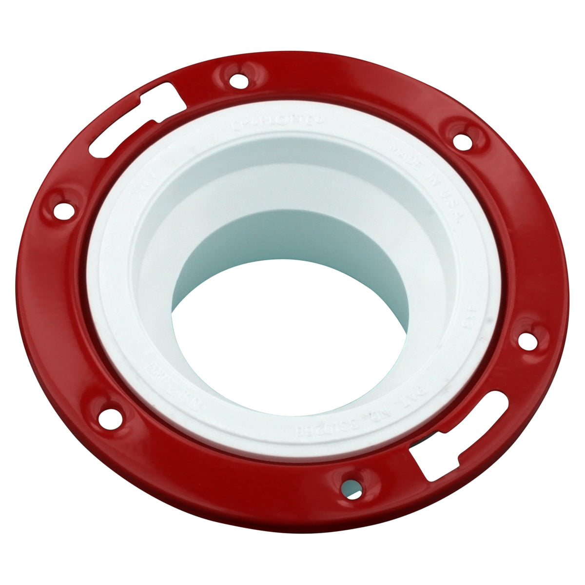 Charlotte Pipe 4" x 4" PVC DWV Closet Flange with Metal Ring - Closet x H