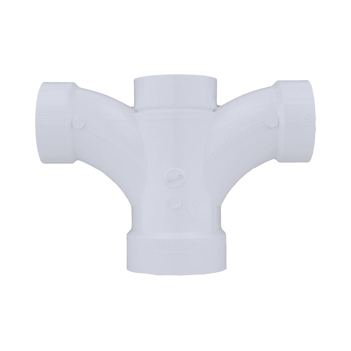 Charlotte Pipe 2" x 1-1/2" x 1-1/2" x 1-1/2" PVC DWV Double Fixture Fitting - All H