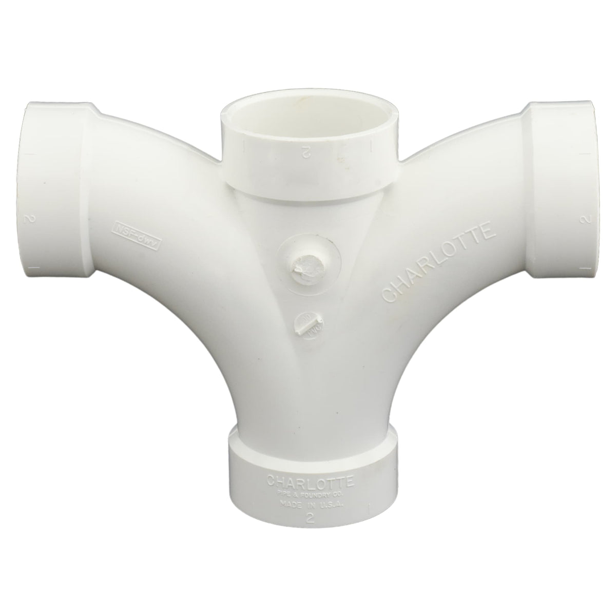 Charlotte Pipe 2" PVC DWV Double Fixture Fitting - All H