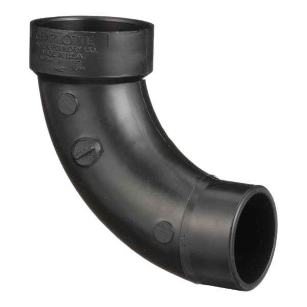 1-1/2" ABS DWV 90° Long Turn Street Elbow - H x Spigot