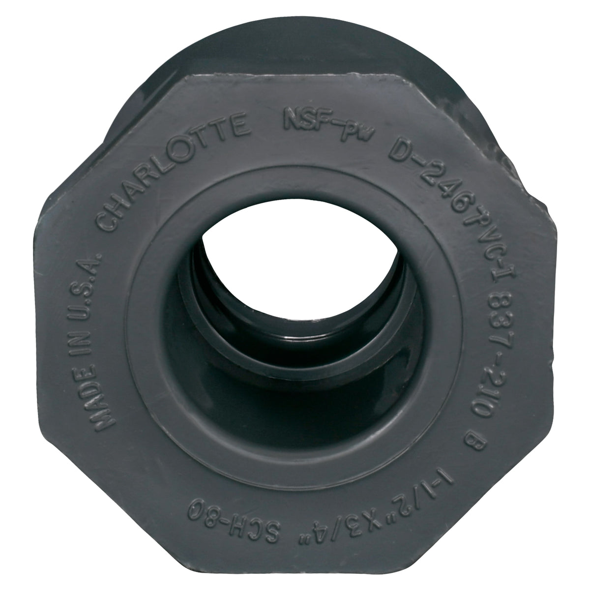 Charlotte Pipe 1-1/2" x 3/4" PVC SCH80 Bushing - Spigot x Socket
