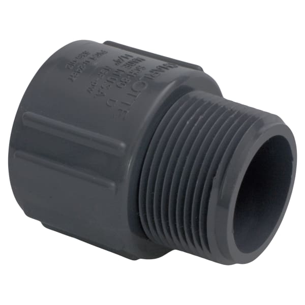 1-1/4" PVC SCH80 Male Adapter - Socket x MPT