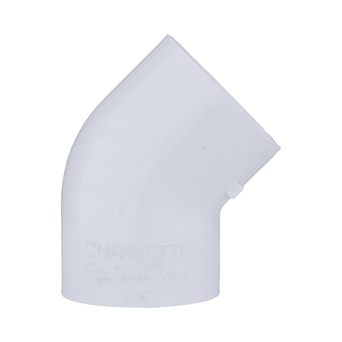 Charlotte Pipe 2-1/2" PVC SCH40 45° Elbow - Socket x Socket